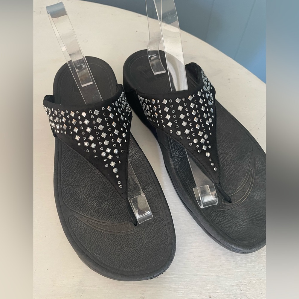 Fitflop Novy Womens Flip Flop Size US 9 Black Casual Stud Thong Sandlas 507-001 - Picture 2 of 8